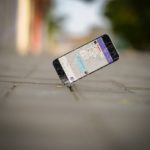 iPhone shattering on street